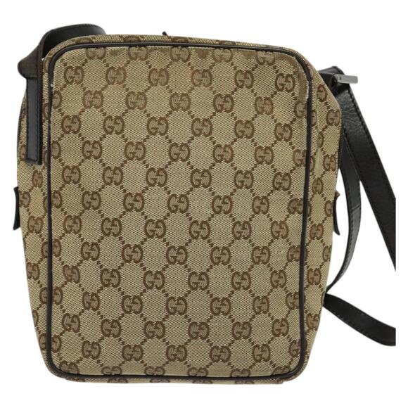 GUCCI GG Canvas Shoulder Bag Beige Silver - Picture 3 of 12